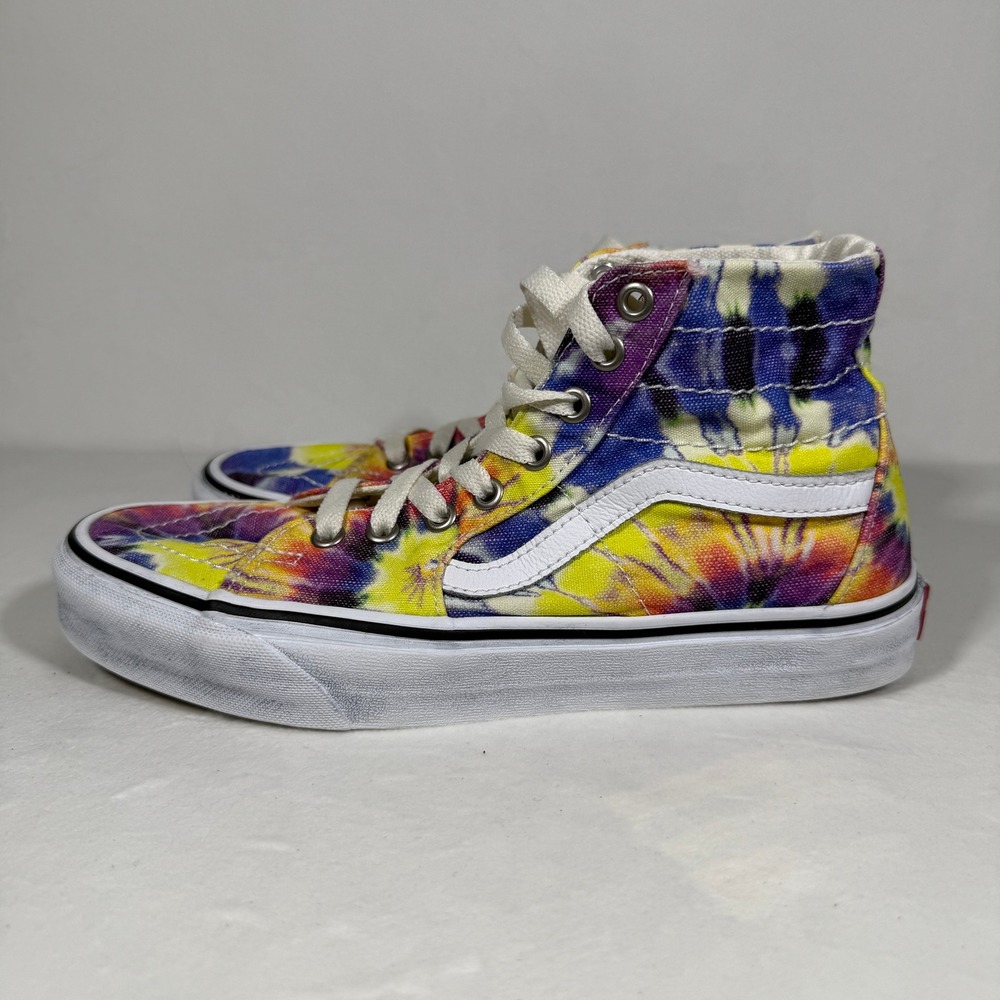 Vans Sk8-Hi Tie Dye High Top Sneakers M 7 W 8.5 Multicolor Retro 90s Boho Hippie